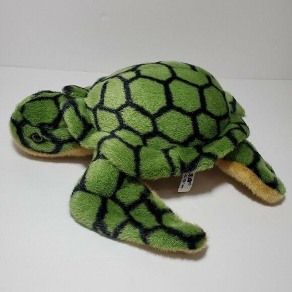 A&A Sea Turtle Plush Stuffed Animal Toy 12" Green - Picture 4 of 12